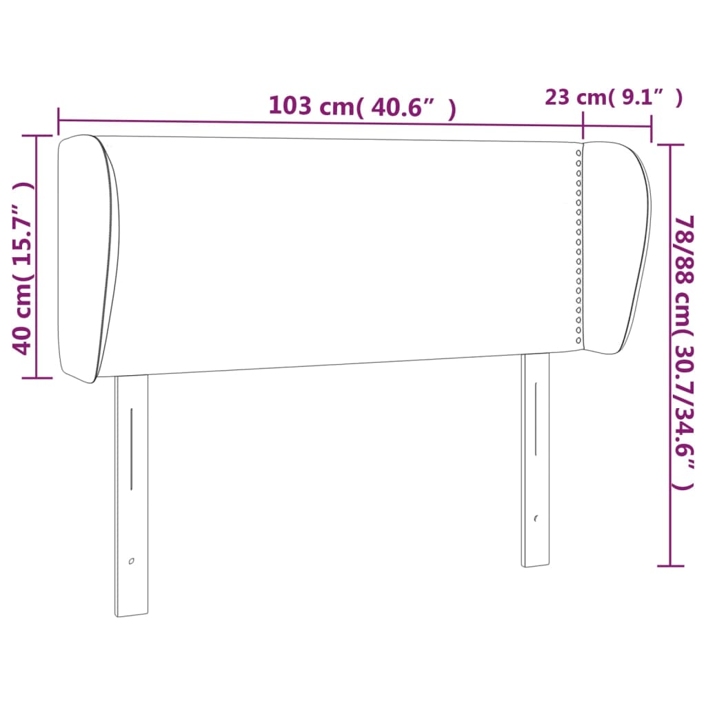 vidaXL Kopfteil mit Ohren Grün 103x23x78/88 cm Stoff