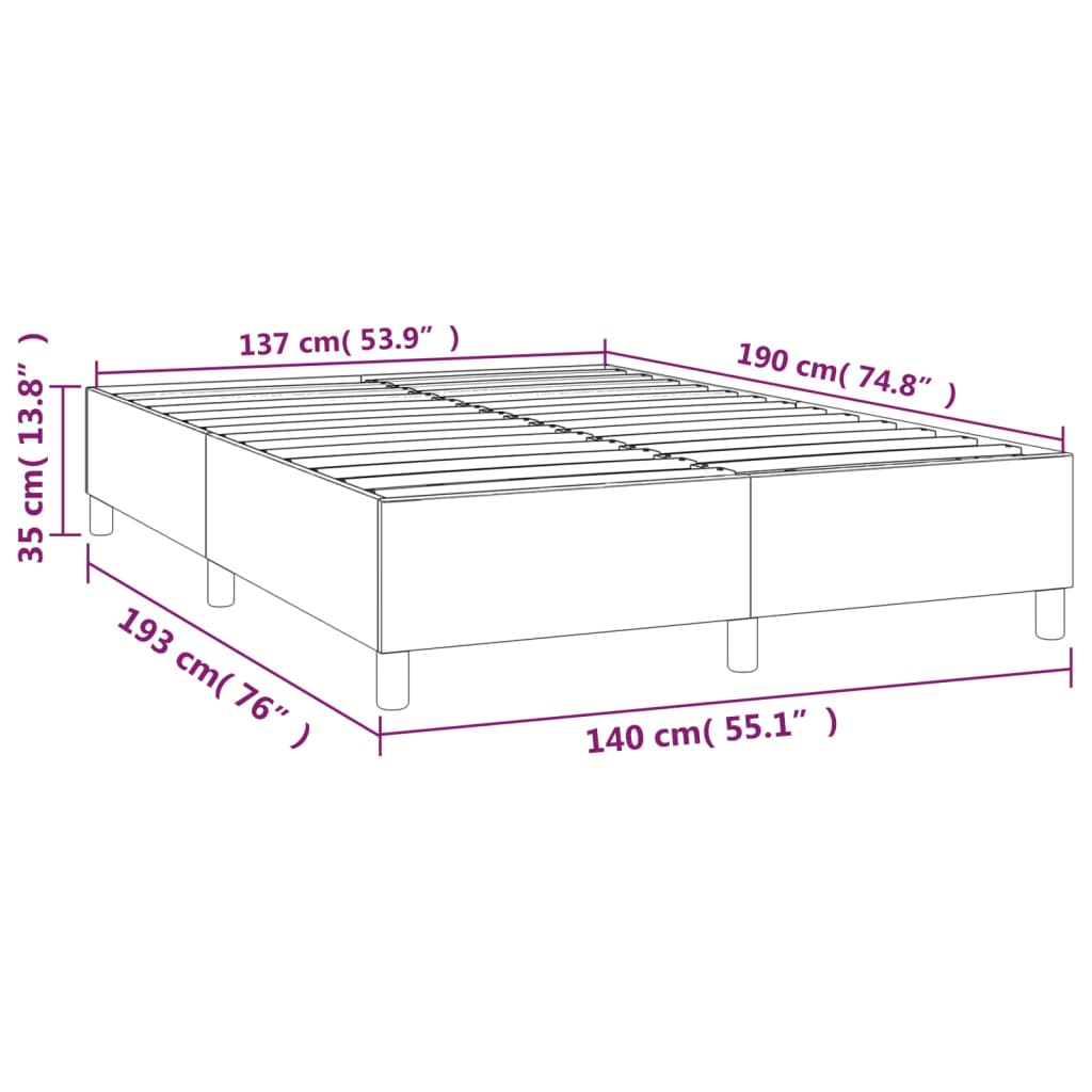 vidaXL Bettgestell Dunkelblau 140x190 cm Samt