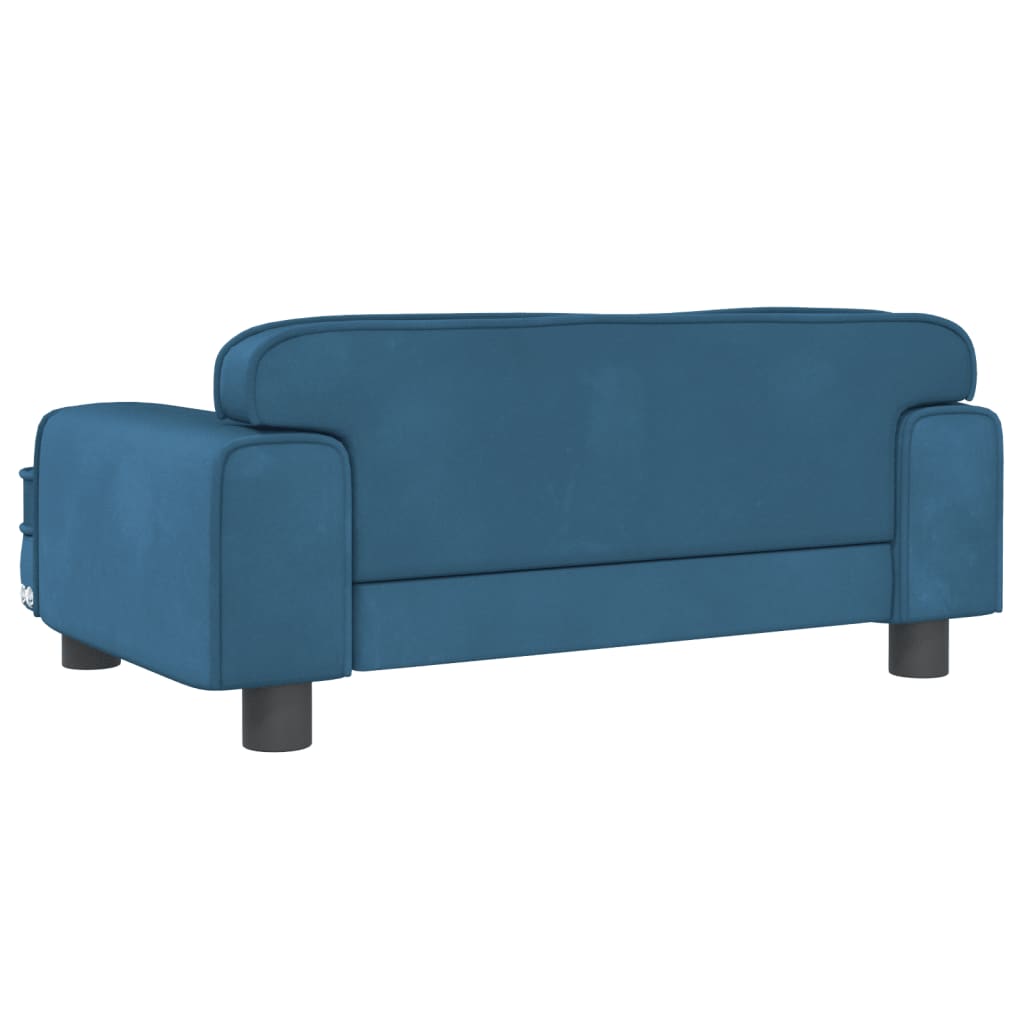 vidaXL Kindersofa Blau 70x45x30 cm Samt