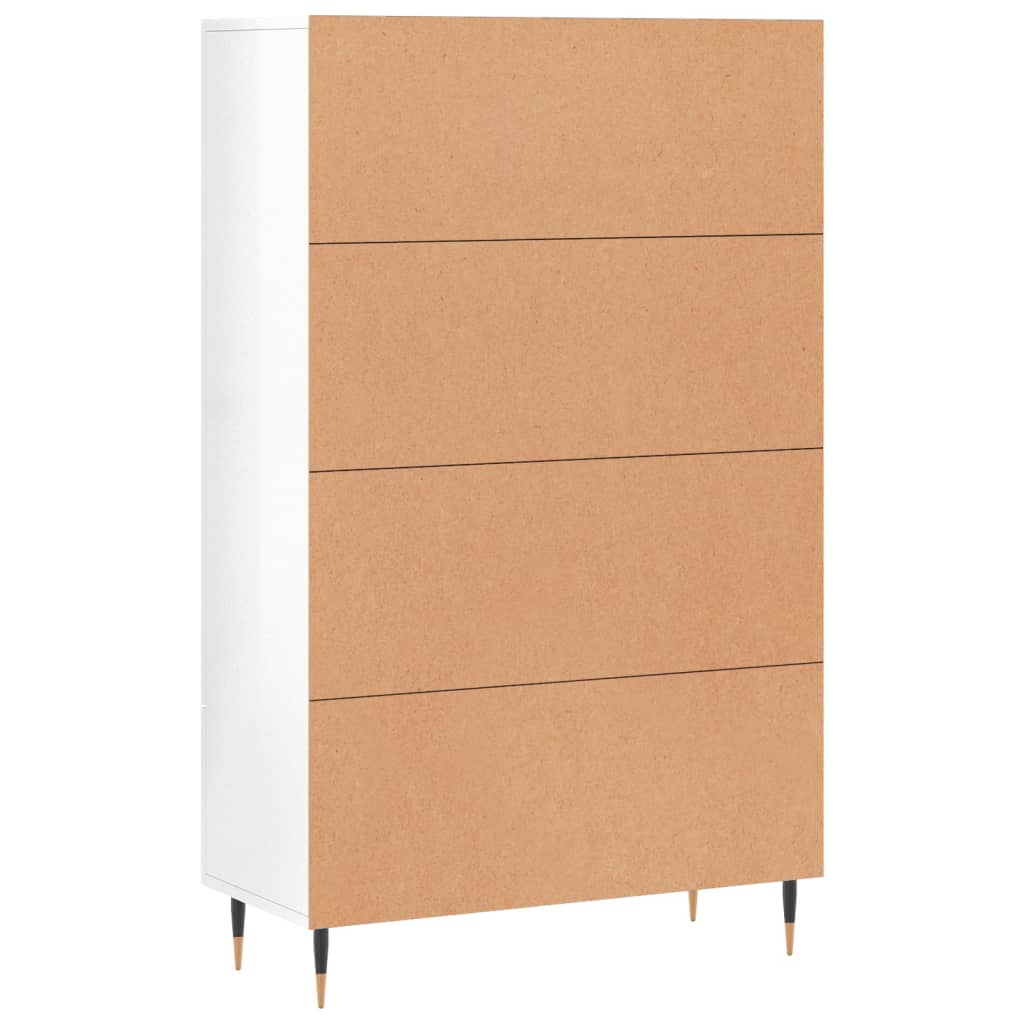 vidaXL Highboard Hochglanz-Weiß 69,5x31x115 cm Holzwerkstoff