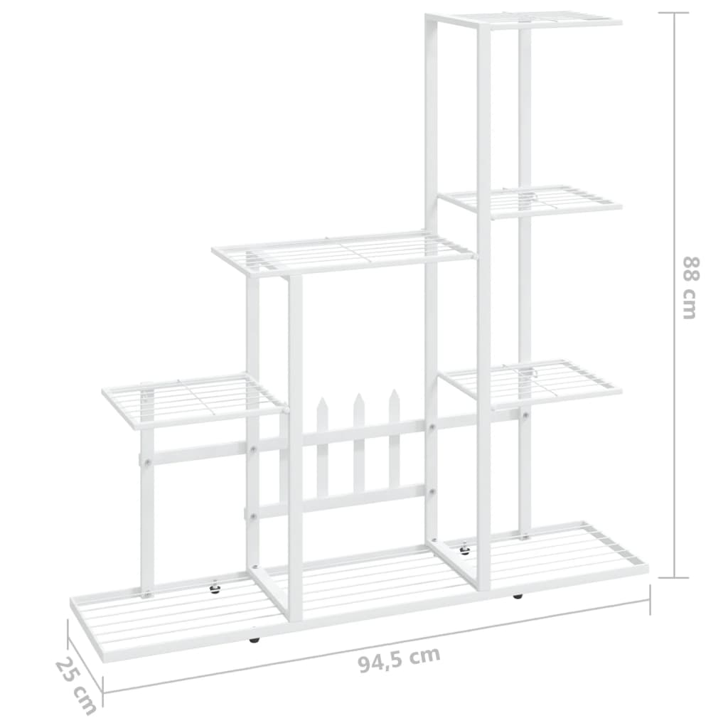 vidaXL Blumenständer 94,5x25x88 cm Weiß Metall