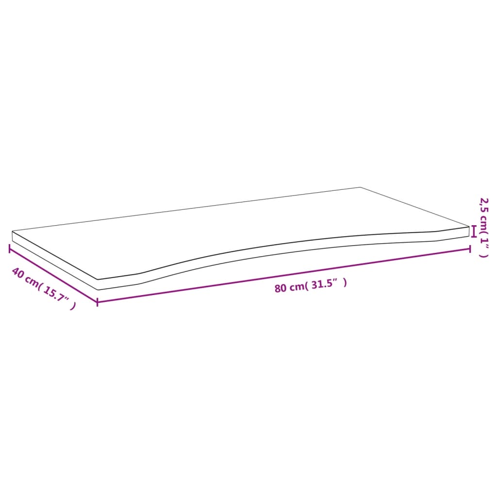 vidaXL Schreibtischplatte 80x40x2,5 cm Bambus