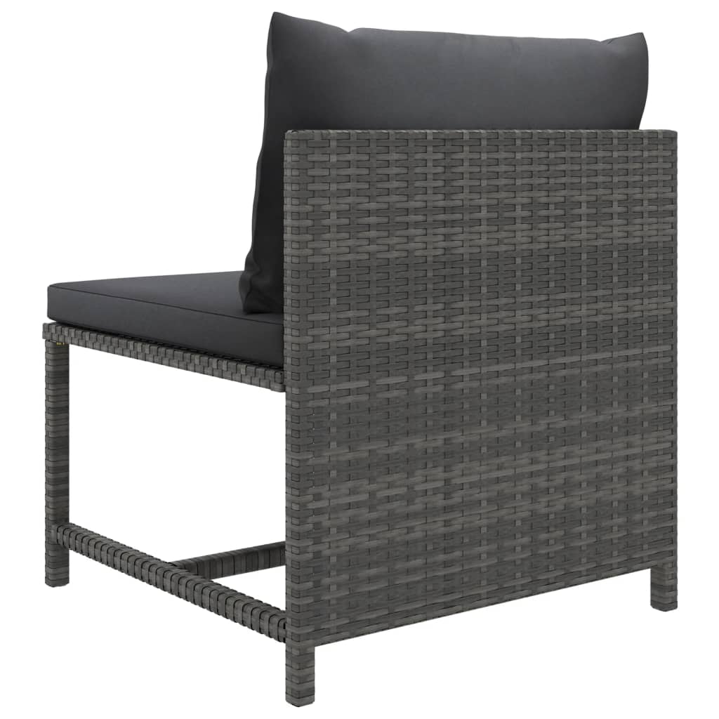 vidaXL 8-tlg. Garten-Lounge-Set mit Kissen Poly Rattan Grau