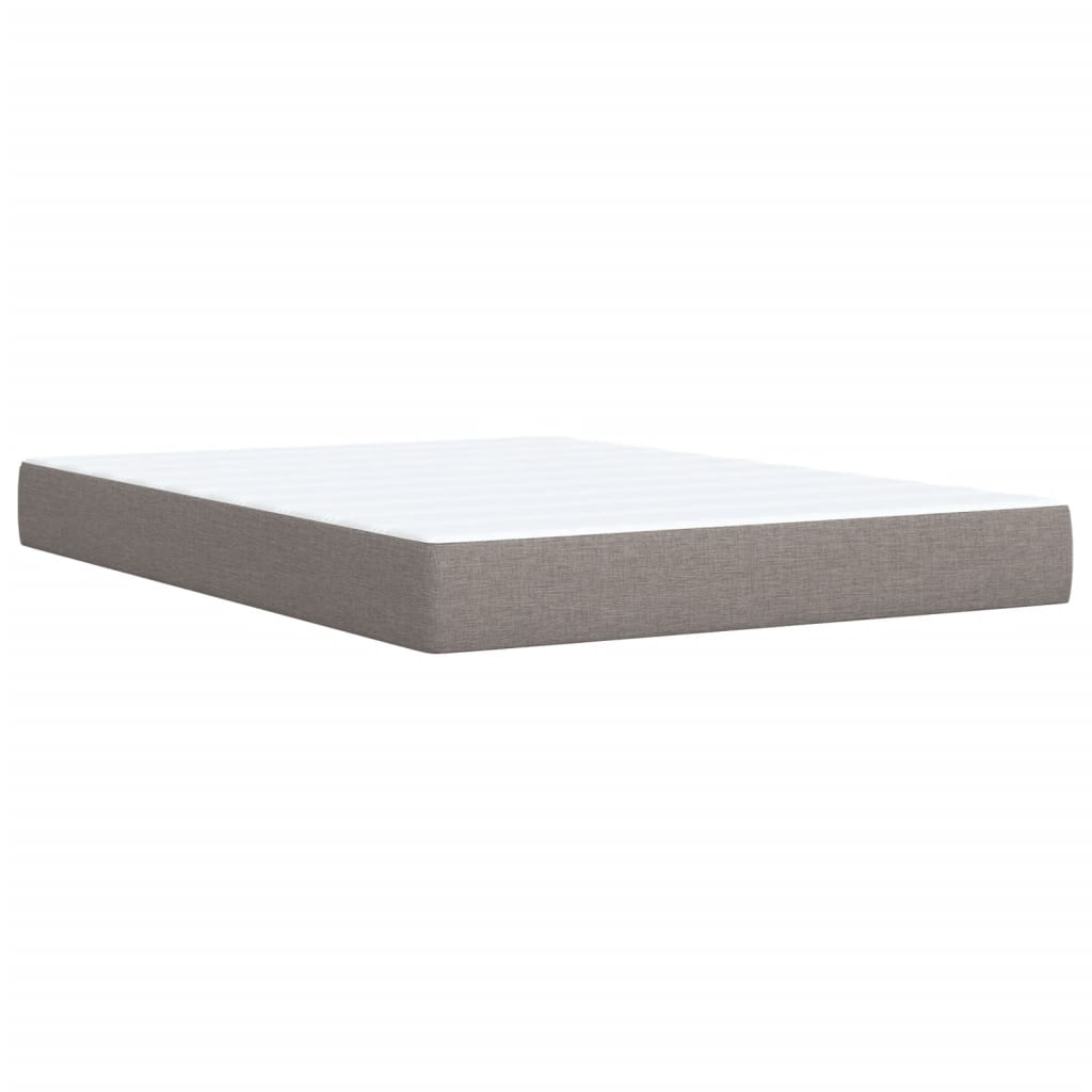 vidaXL Boxspringbett mit Matratze Taupe 160x200 cm Stoff