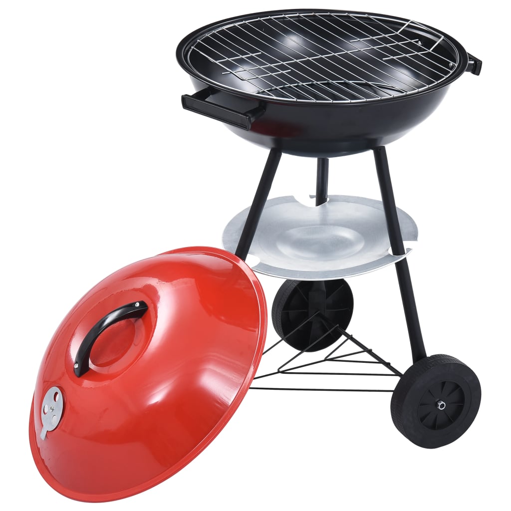 vidaXL Tragbarer Holzkohlegrill XXL mit Rädern 44 cm