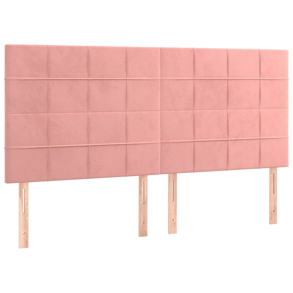 vidaXL Boxspringbett mit Matratze Rosa 160x200 cm Samt