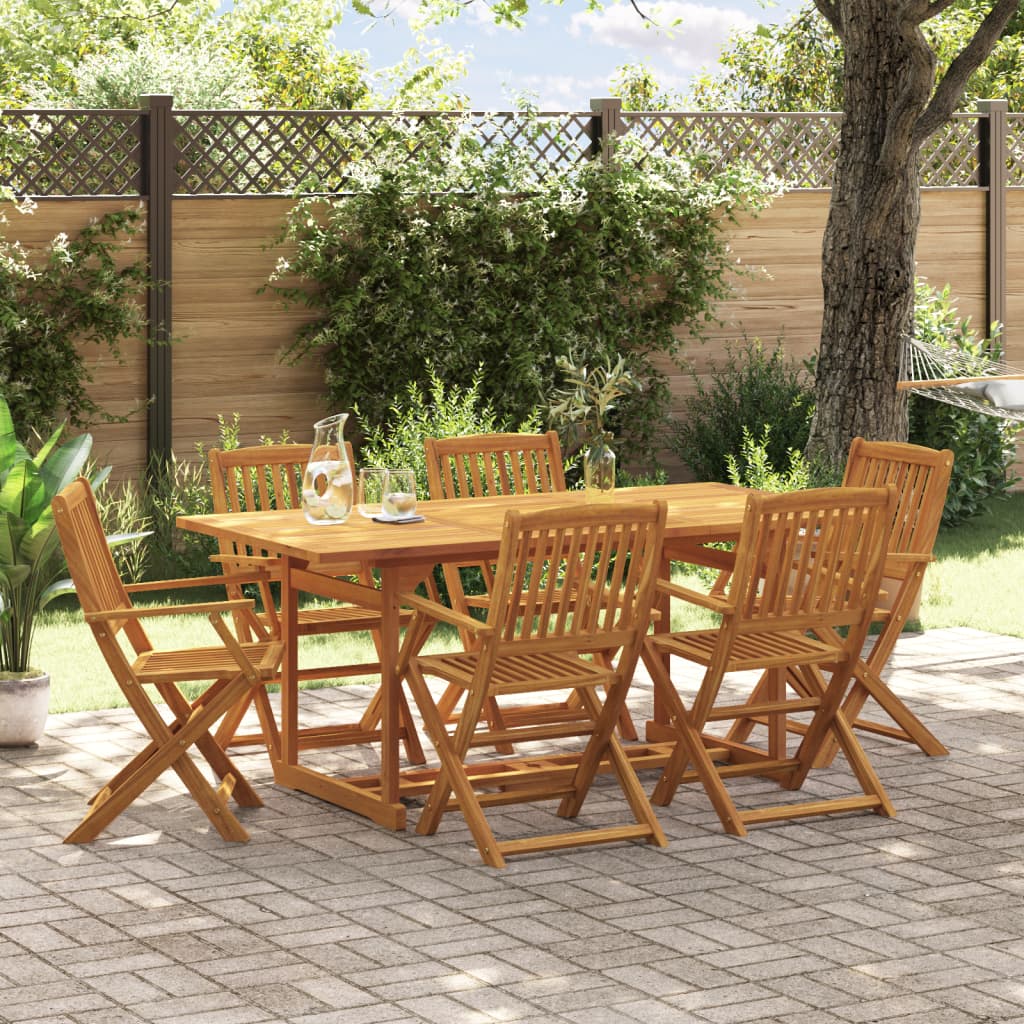 vidaXL 7-tlg. Garten-Essgruppe 180x90x75 cm Massivholz Akazie