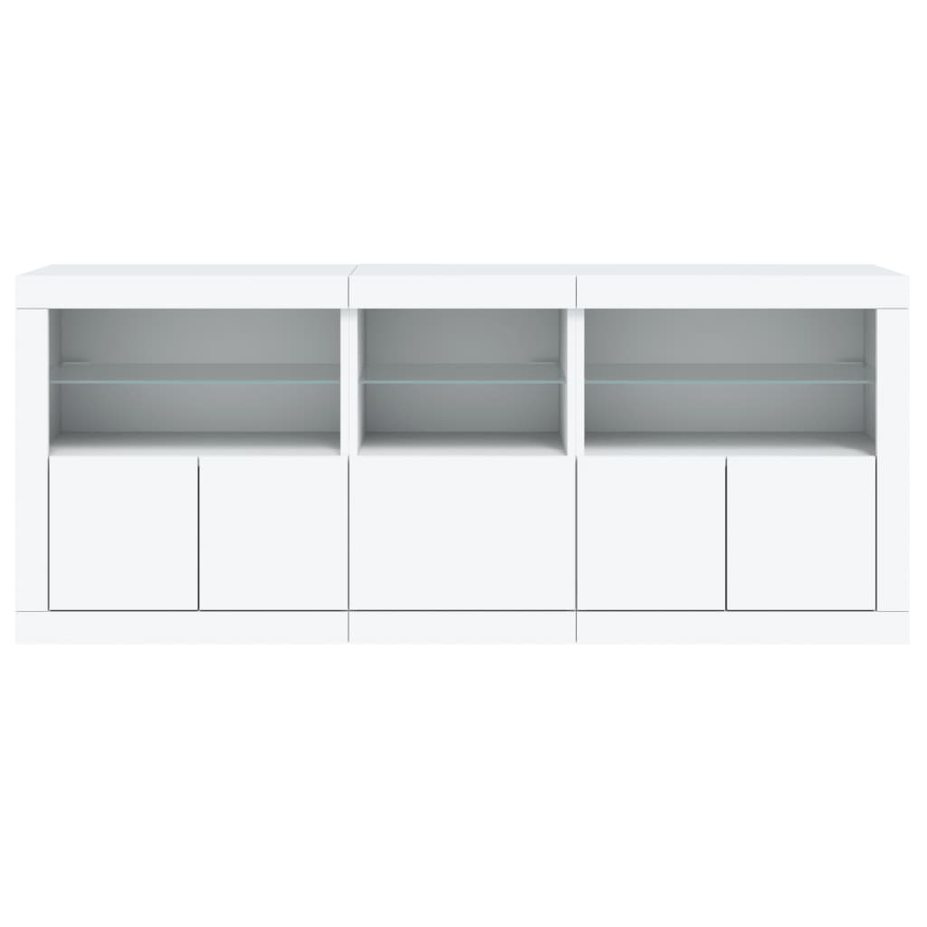 vidaXL Sideboard mit LED-Leuchten Weiß 162x37x67 cm