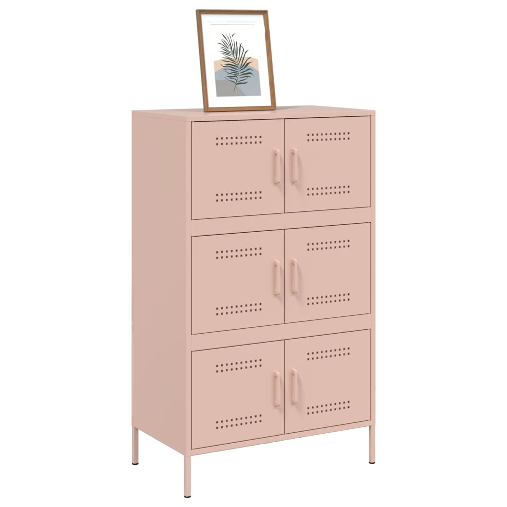 vidaXL Highboard Rosa 68x39x113 cm Stahl