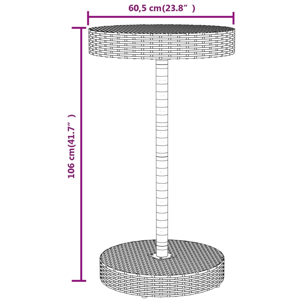 vidaXL 3-tlg. Gartenbar-Set Grau Poly Rattan & Massivholz Akazie