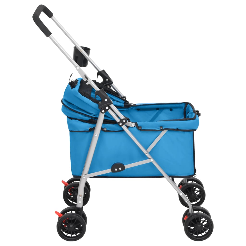 vidaXL Hundewagen Faltbar Blau 76x50x100 cm Oxford-Gewebe