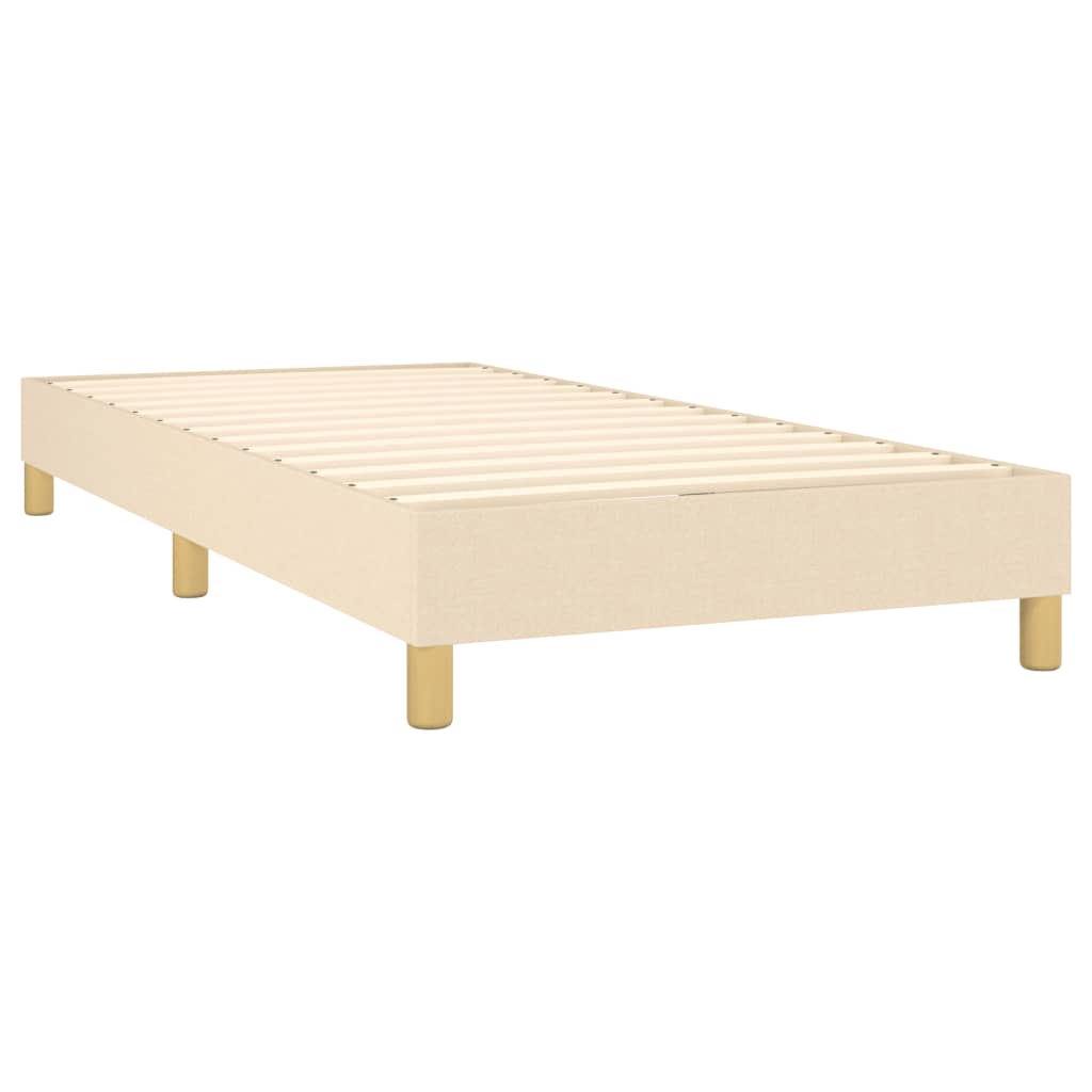 vidaXL Boxspringbett mit Matratze Creme 100x200 cm Stoff