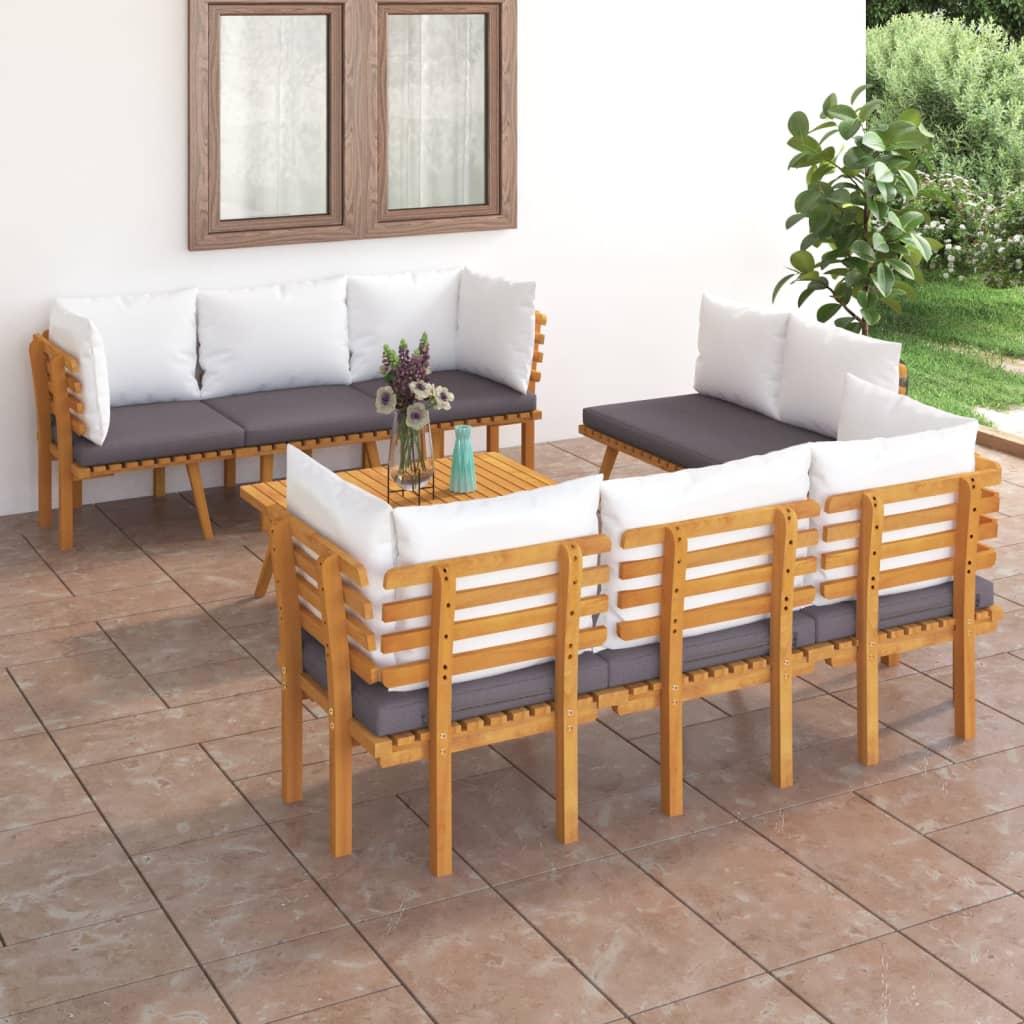 vidaXL 8-tlg. Garten-Lounge-Set mit Kissen Massivholz Akazie