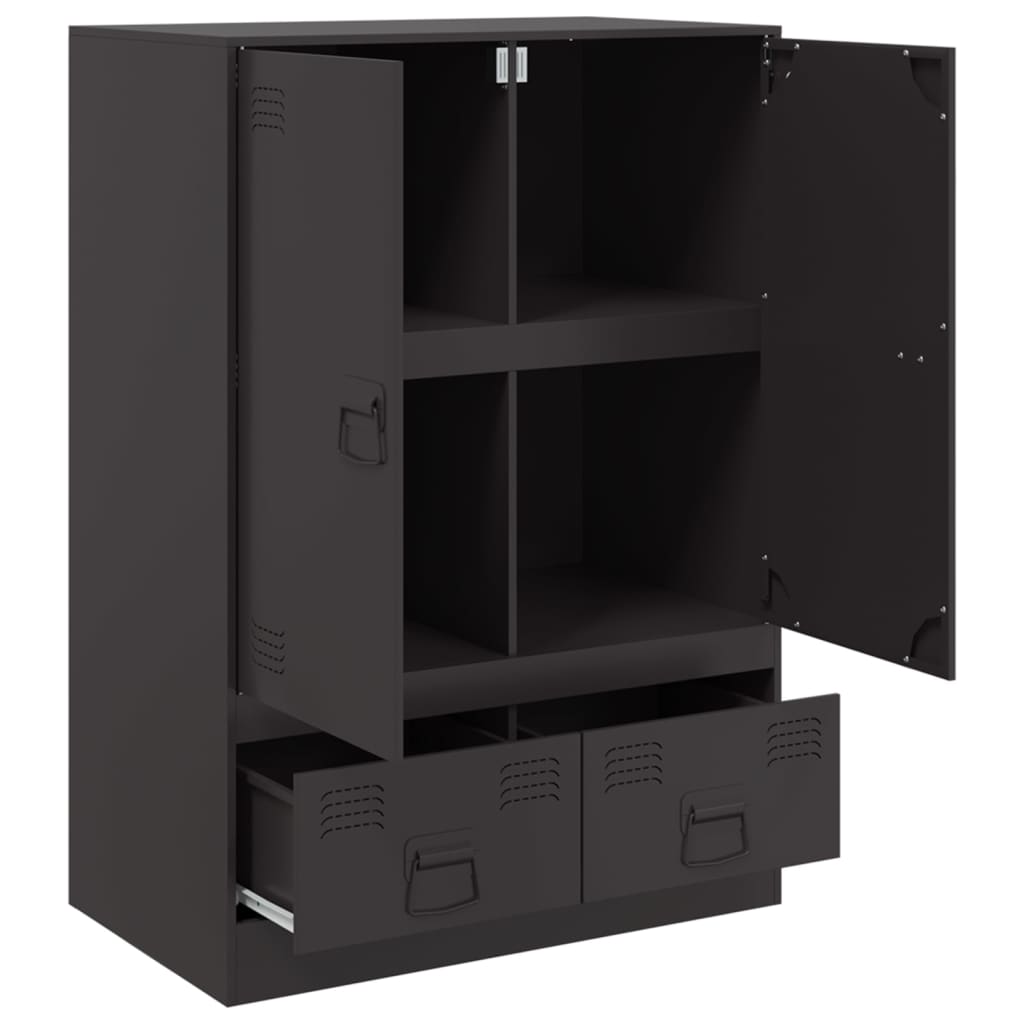 vidaXL Highboard Schwarz 67x39x95 cm Stahl