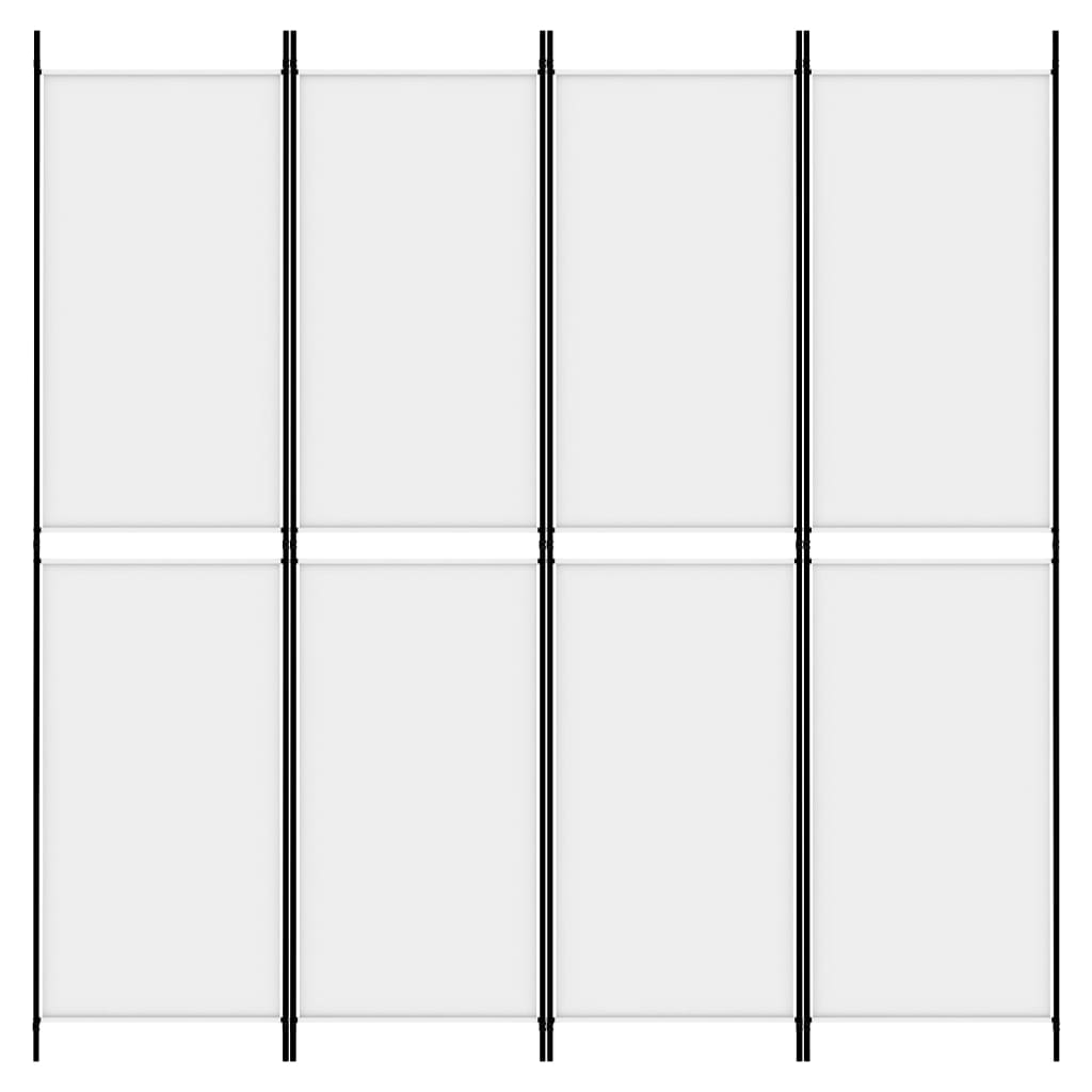 vidaXL 4-tlg. Paravent Weiß 200x200 cm Stoff