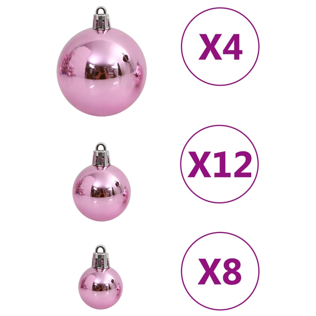 vidaXL 111-tlg. Weihnachtskugel-Set Rosa Polystyrol