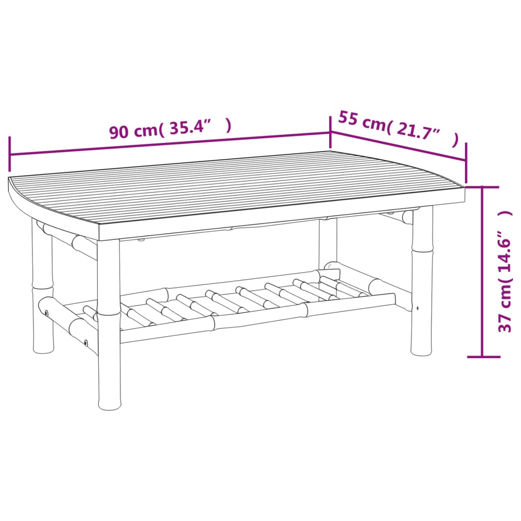 vidaXL 5-tlg. Garten-Lounge-Set mit Dunkelgrauen Kissen Bambus