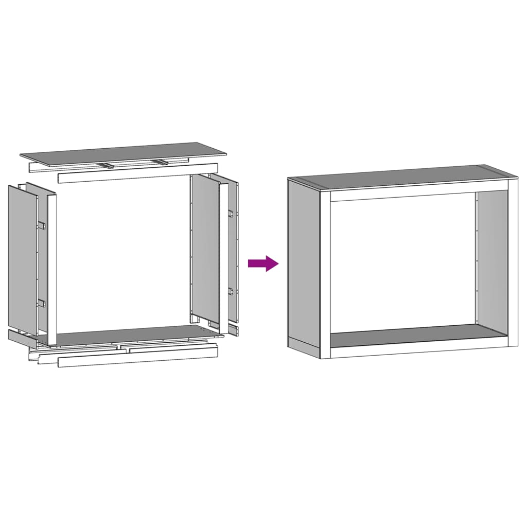 vidaXL Brennholzregal 100x40x80 cm Edelstahl