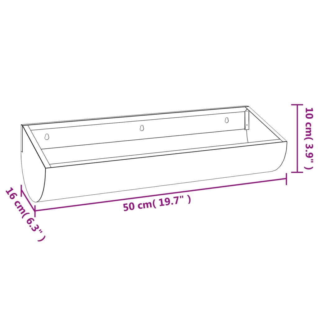 vidaXL Wand-Pflanzkübel 50x16x10 cm Cortenstahl