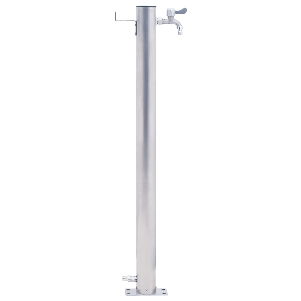 vidaXL Wassersäule für den Garten 100 cm Edelstahl Rund