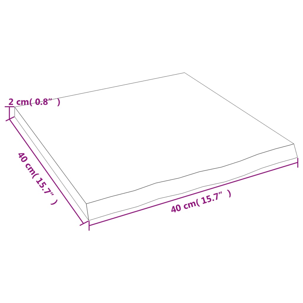 vidaXL Wandregal Dunkelbraun 40x40x2 cm Massivholz Eiche Behandelt