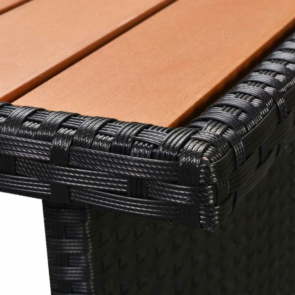 vidaXL 7-tlg. Garten-Lounge-Set mit Auflagen Poly Rattan Schwarz