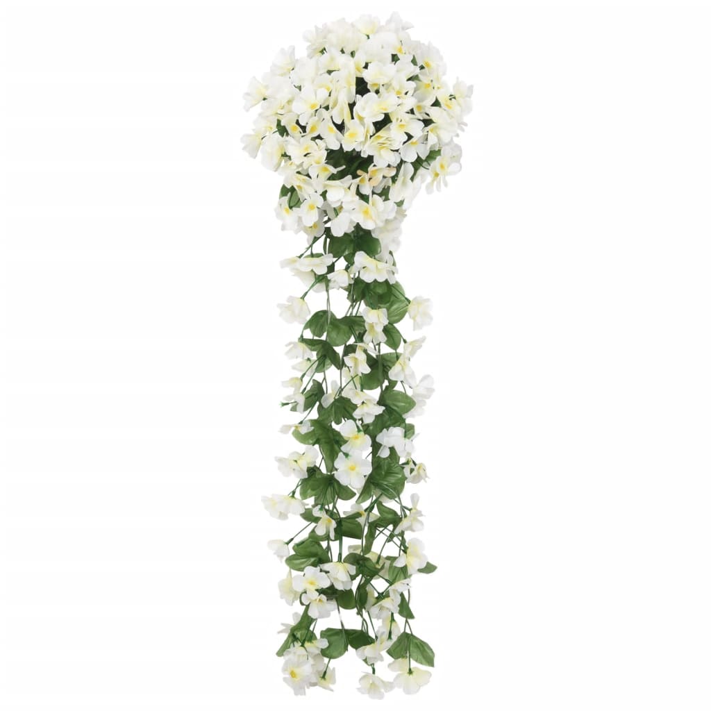 vidaXL Weihnachtskränze Blumen 3 Stk. Weiß 85 cm