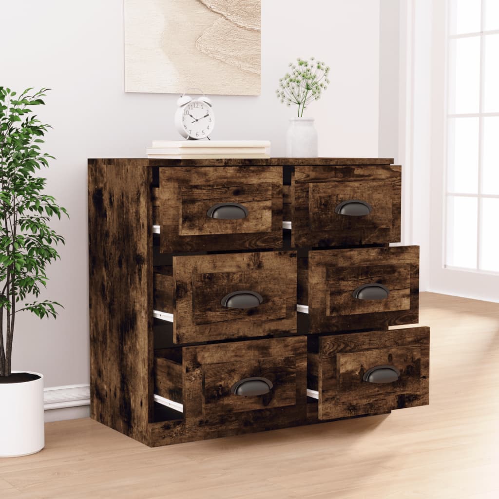 vidaXL Sideboard Räuchereiche 70x35,5x67,5 cm Holzwerkstoff