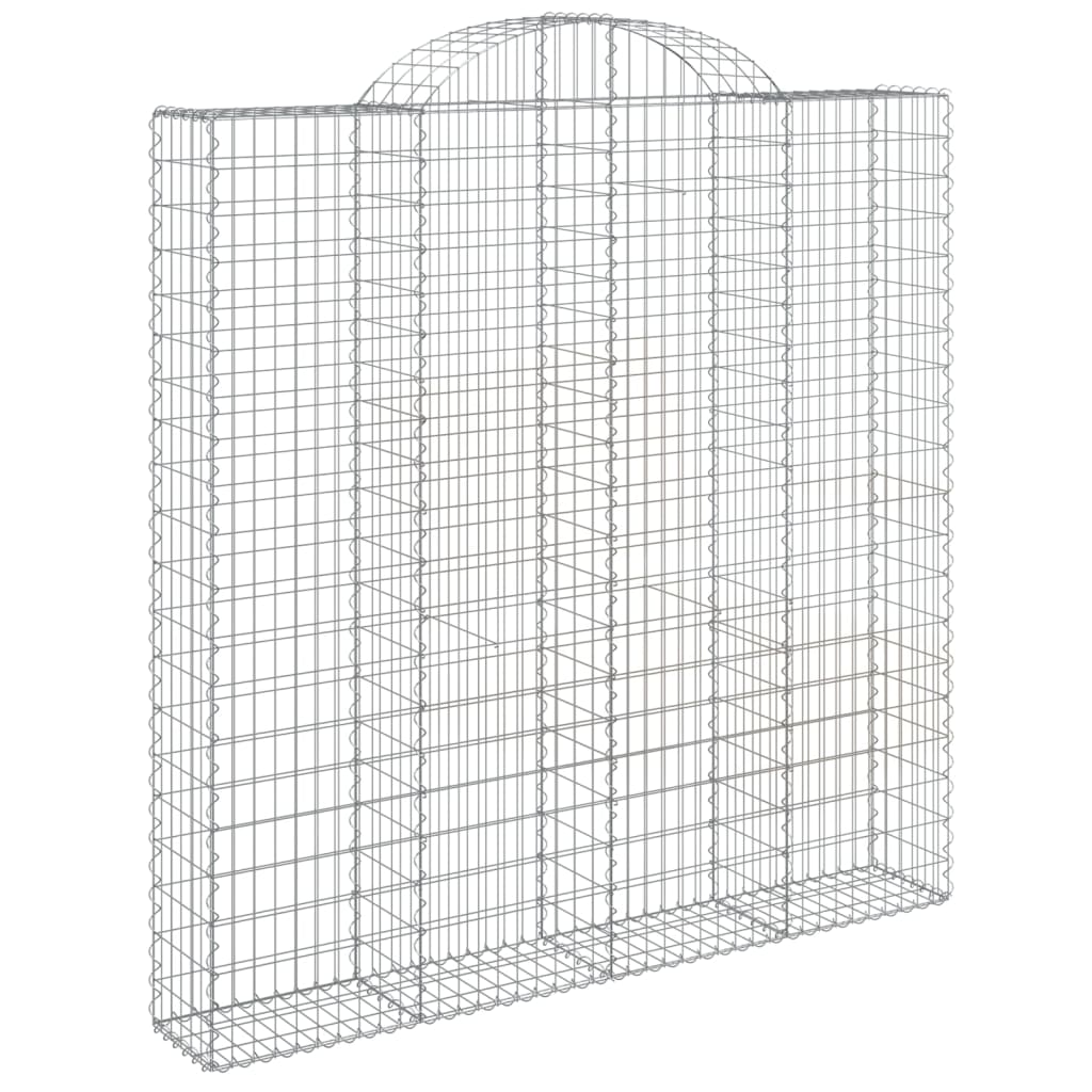 vidaXL Gabionen mit Hochbogen 2 Stk. 200x30x200/220cm Verzinktes Eisen