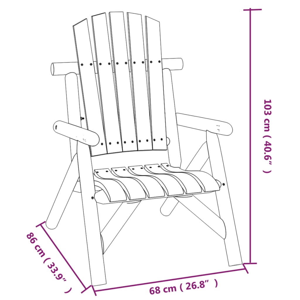 vidaXL 3-tlg. Garten-Lounge-Set Massivholz Fichte