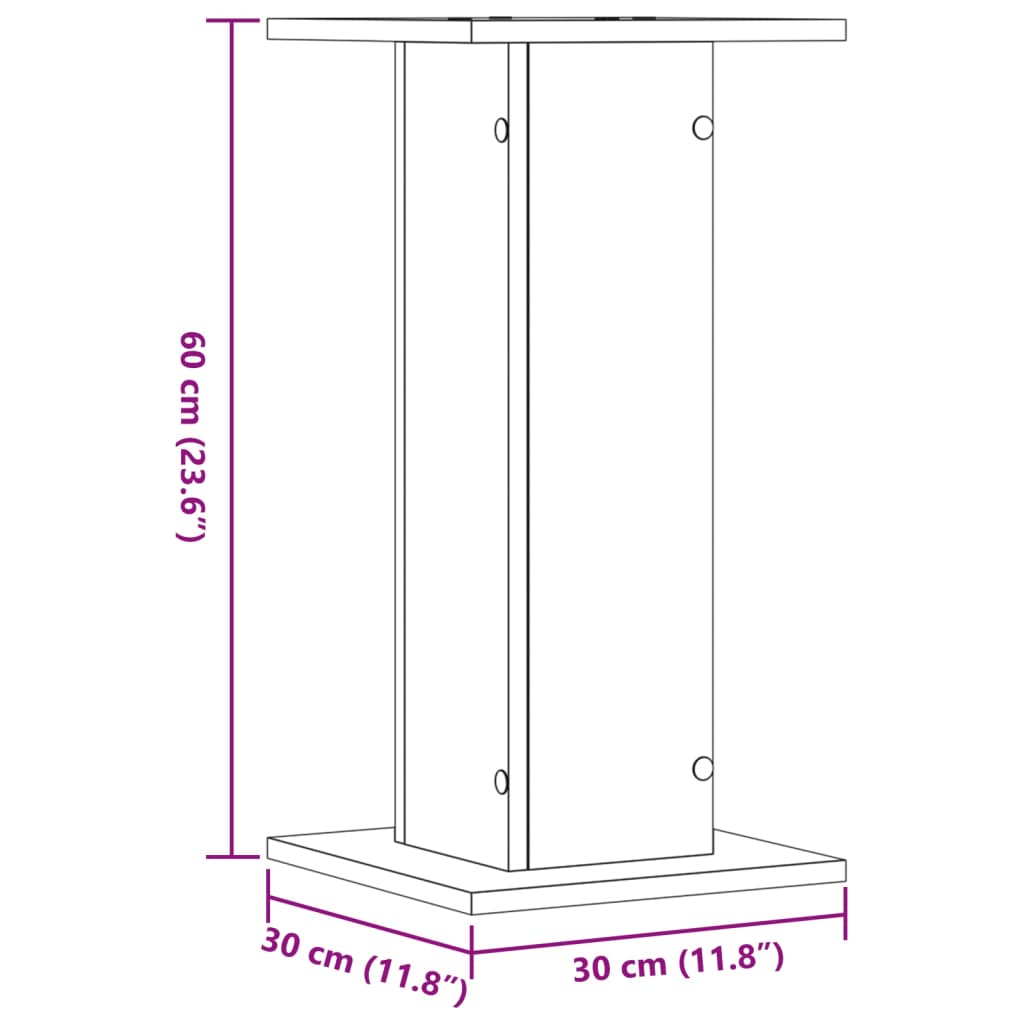 vidaXL Lautsprecherständer 2 Stk. Altholz-Optik 30x30x60 cm