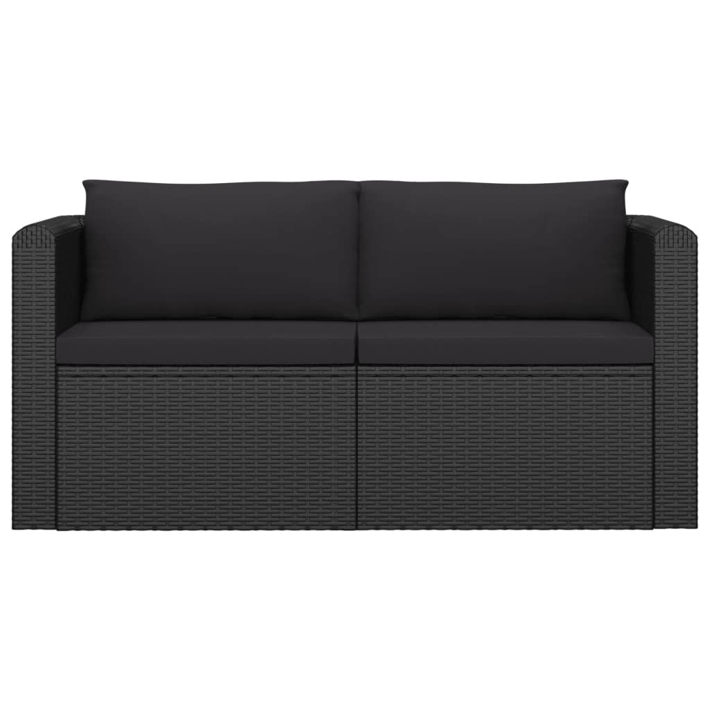 vidaXL 9-tlg. Garten-Lounge-Set mit Kissen Poly Rattan Schwarz