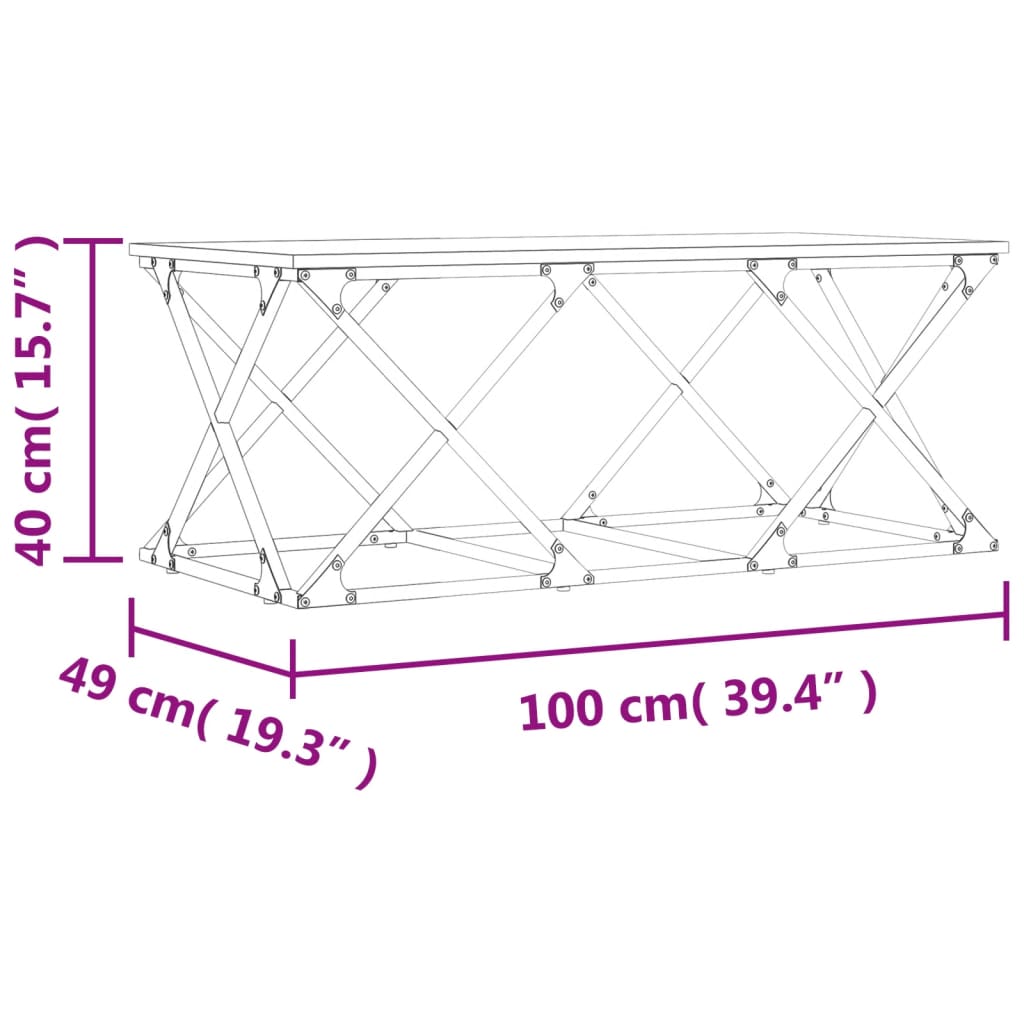 vidaXL Couchtisch Grau Sonoma 100x49x40 cm Holzwerkstoff