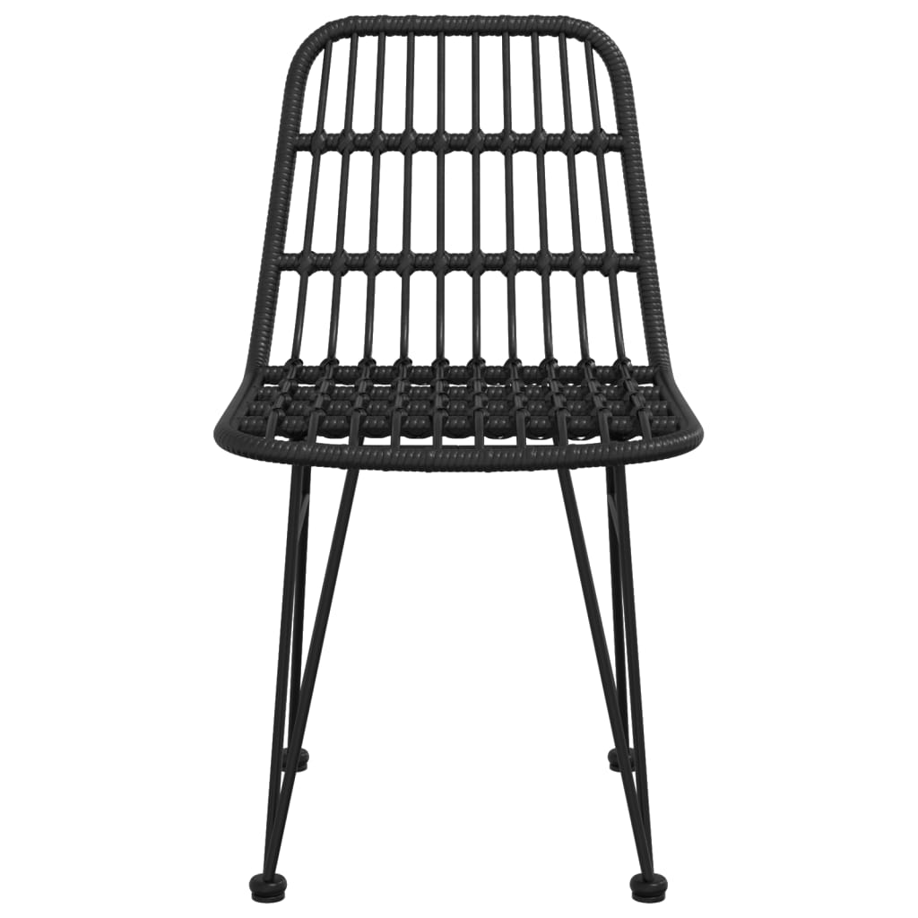 vidaXL Gartenstühle 2 Stk. Schwarz 48x62x84 cm PE-Rattan