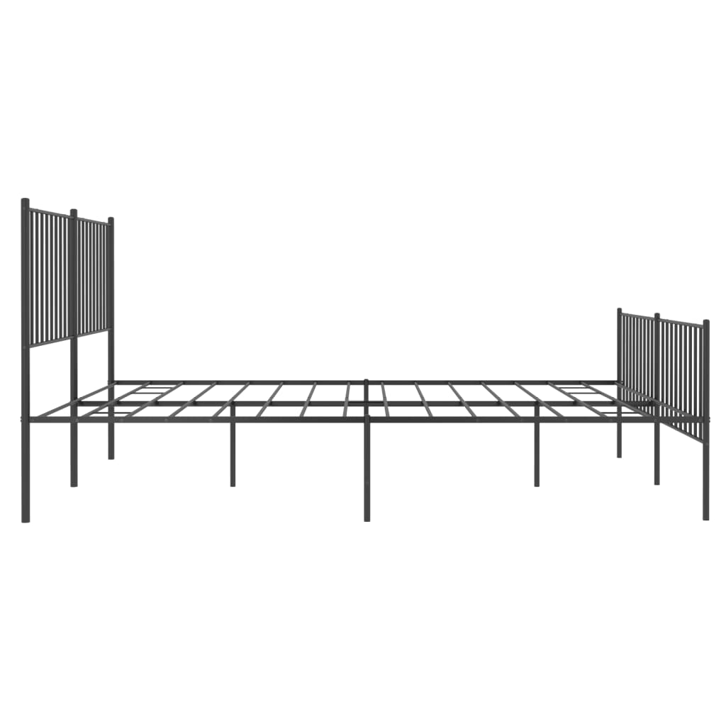 vidaXL Metallbett ohne Matratze mit Fußteil Schwarz 160x200 cm