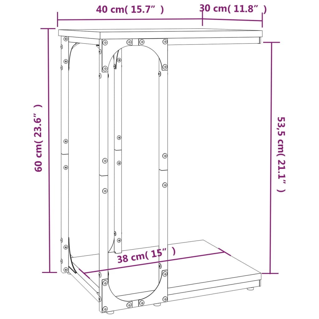 vidaXL Beistelltisch Braun Eichen-Optik 40x30x60 cm Holzwerkstoff