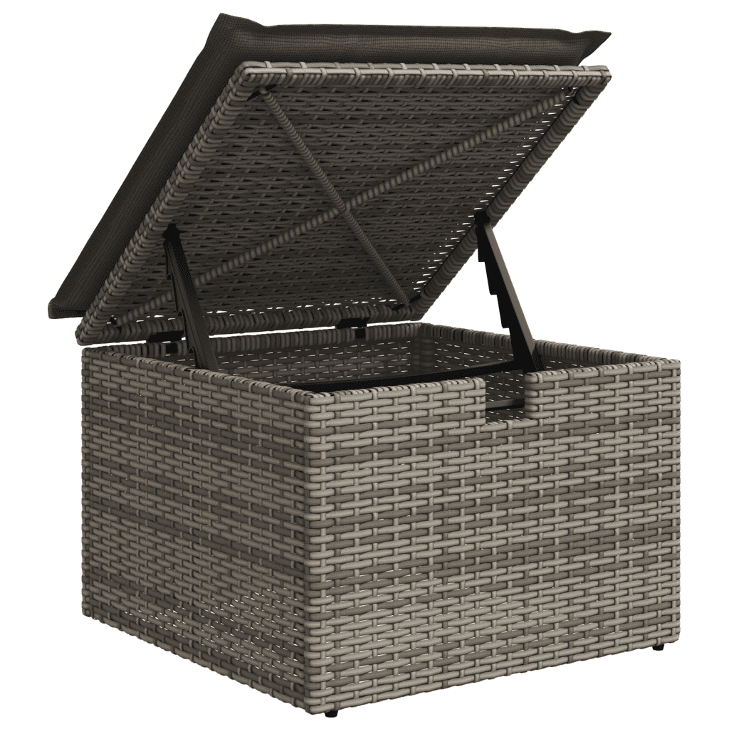 vidaXL 5-tlg. Garten-Sofagarnitur mit Kissen Grau Poly Rattan