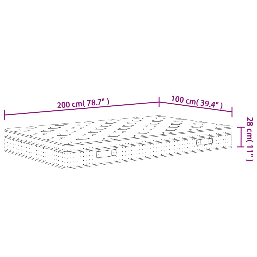 vidaXL Matratze Taschenfederkern Medium Plus 100x200 cm