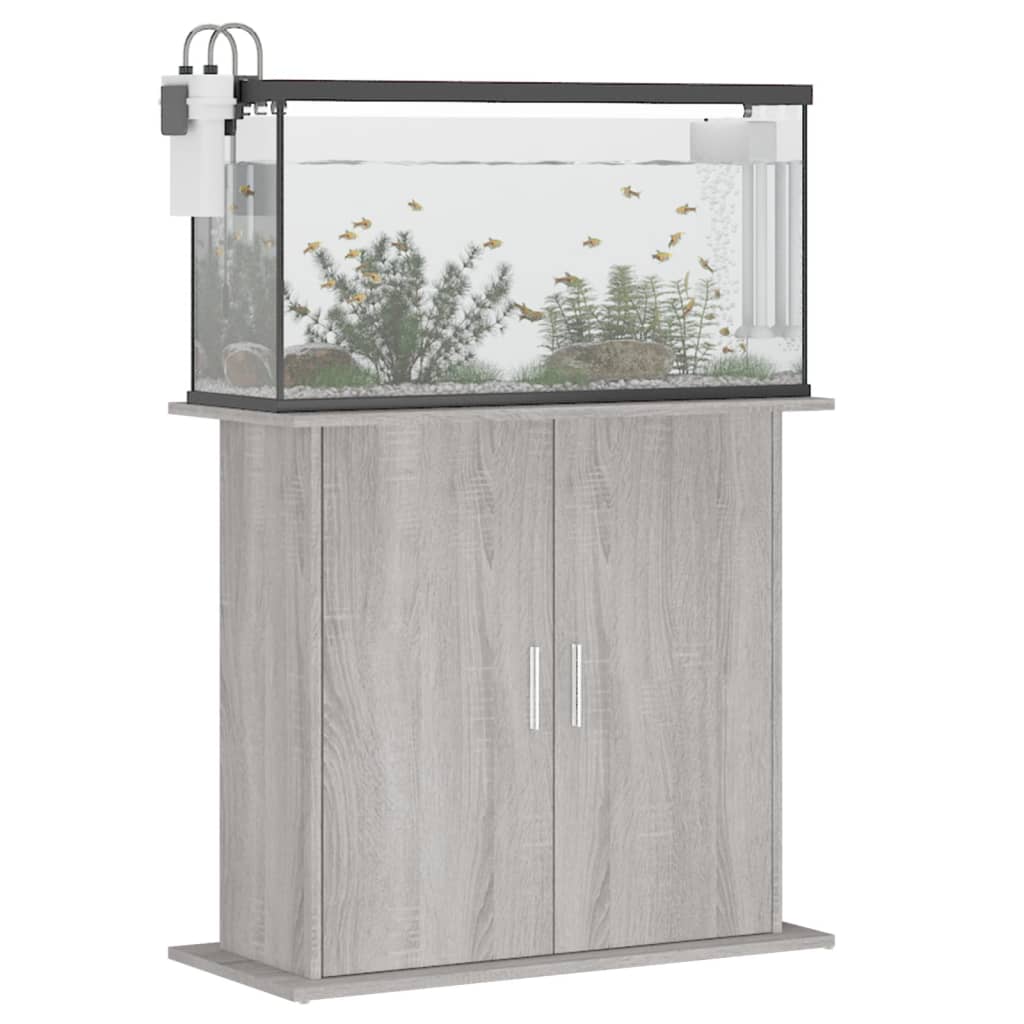 vidaXL Aquariumständer Grau Sonoma 81x36x73 cm Holzwerkstoff