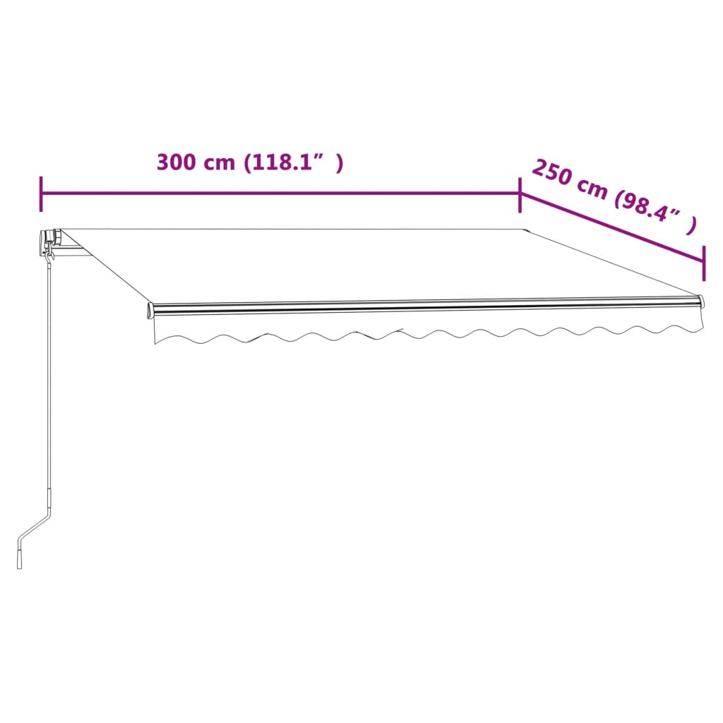 vidaXL Automatisch Einziehbare Markise 350×250 cm Anthrazit