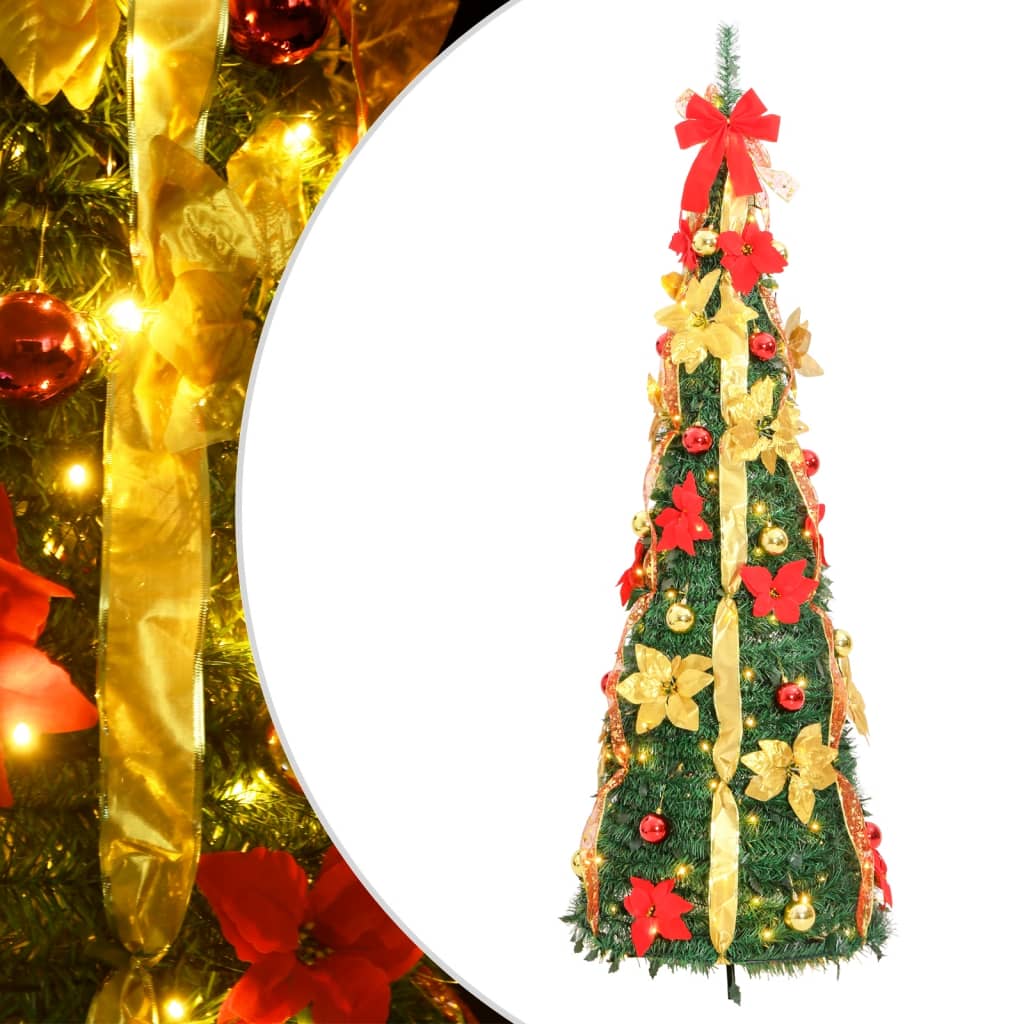 vidaXL Pop-Up-Weihnachtsbaum Künstlich 50 LEDs Grün 120 cm