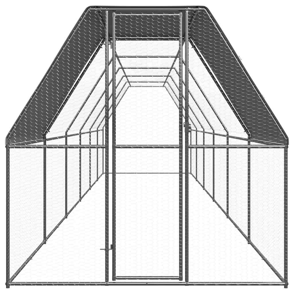 vidaXL Hühnerkäfig 2x12x2 m Verzinkter Stahl