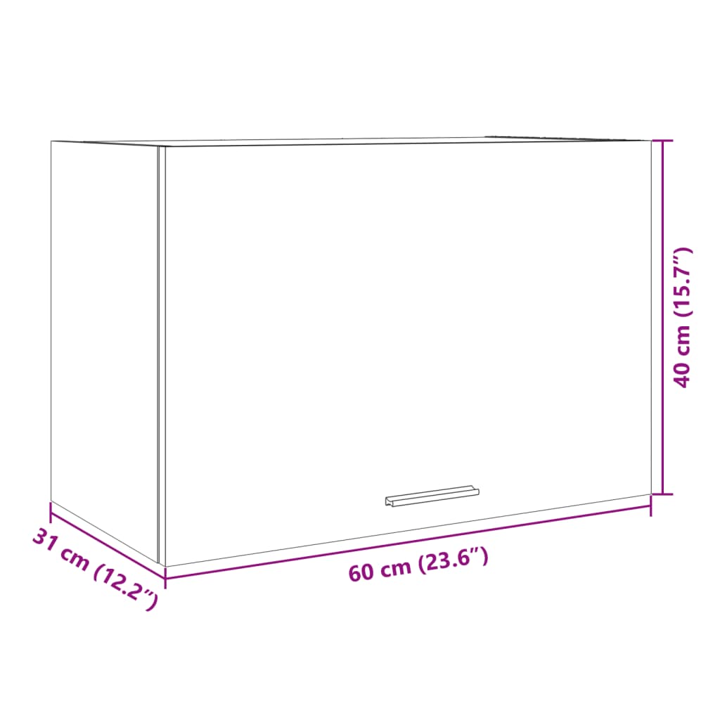 vidaXL Hängeschrank Sonoma-Eiche 60x31x40 cm Holzwerkstoff