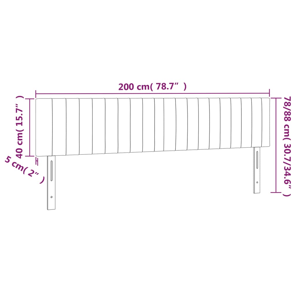 vidaXL Kopfteile 2 Stk. Rosa 100x5x78/88 cm Samt