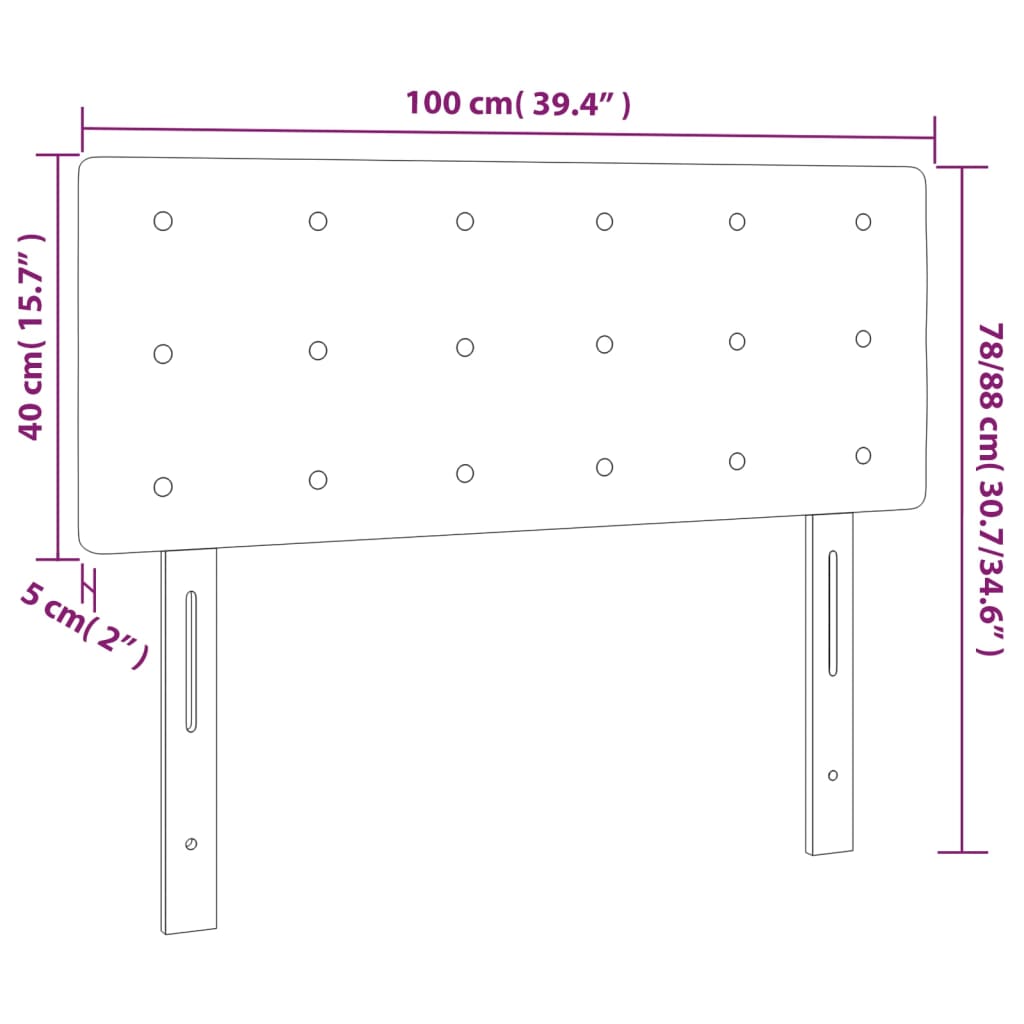 vidaXL LED Kopfteil Taupe 100x5x78/88 cm Stoff