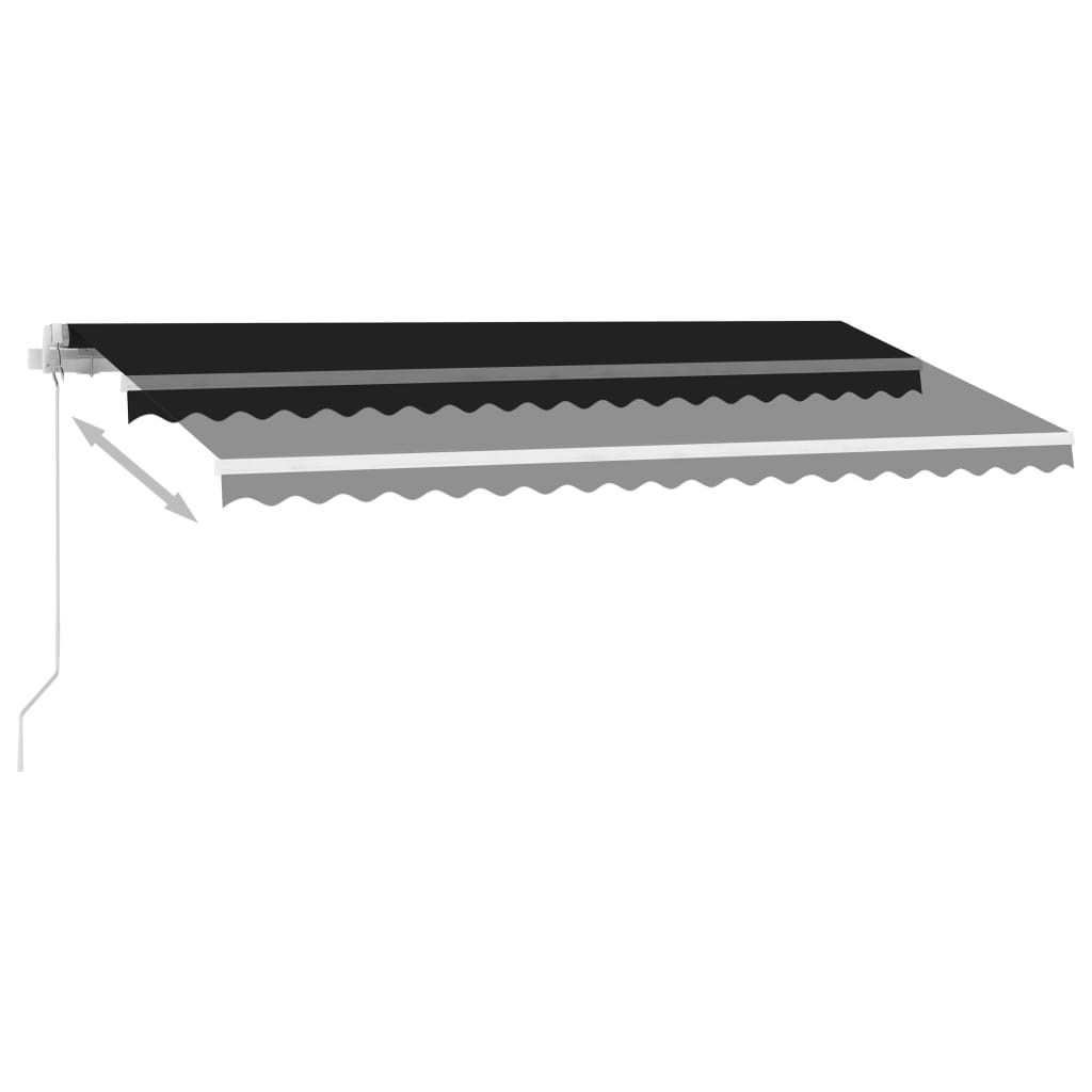 vidaXL Markise Manuell Einziehbar mit LED 450x300 cm Anthrazit