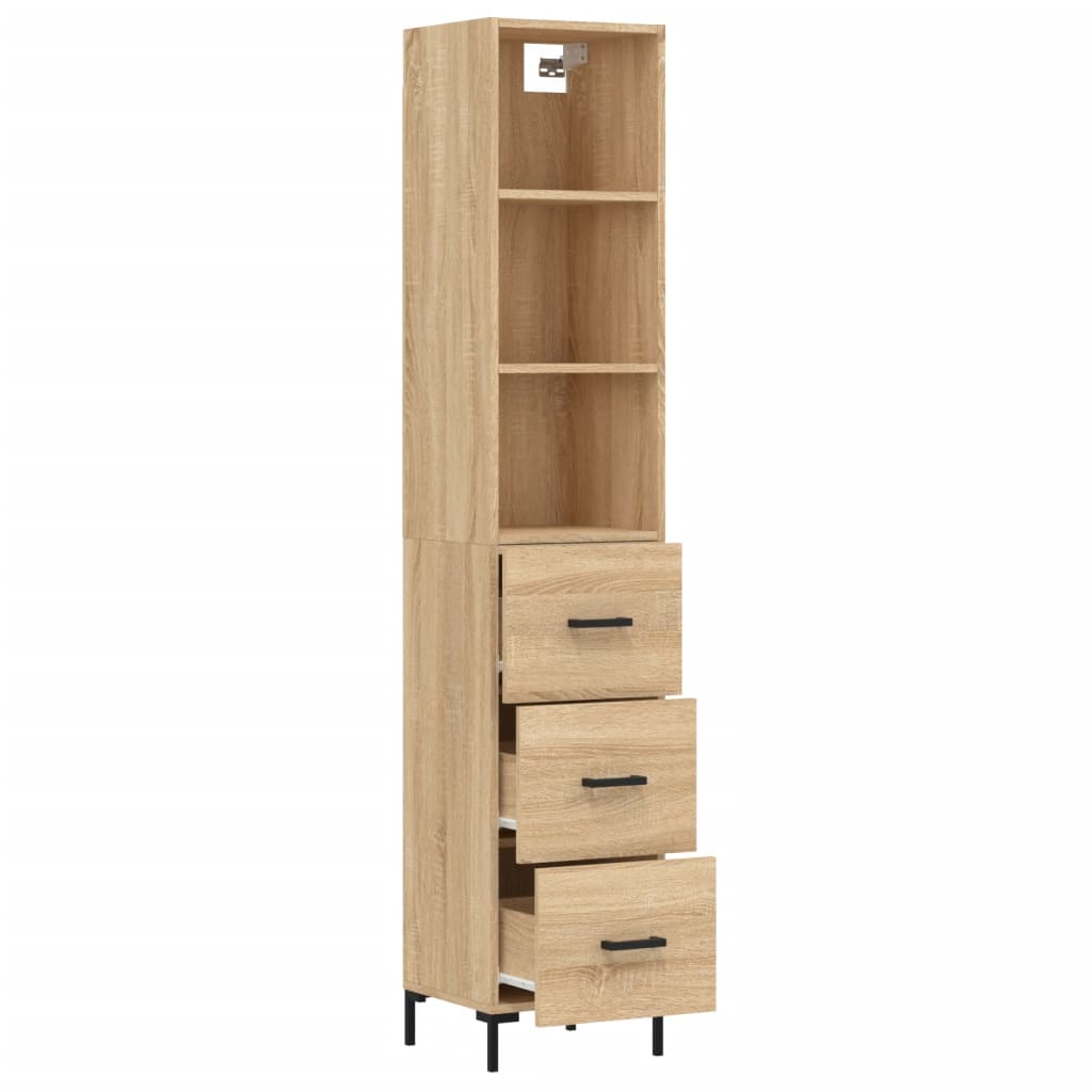 vidaXL Highboard Sonoma-Eiche 34,5x34x180 cm Holzwerkstoff