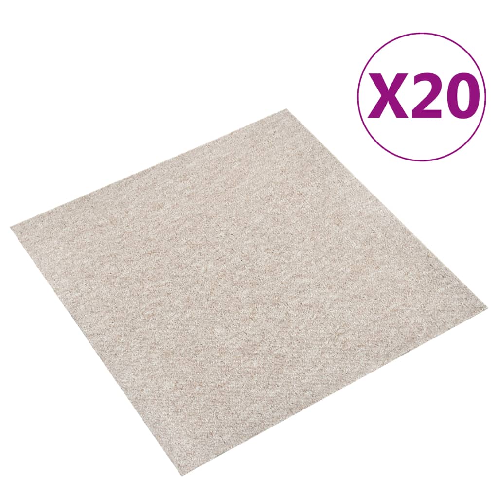 vidaXL Teppichfliesen 20 Stk. 5 m² 50x50 cm Hellbeige