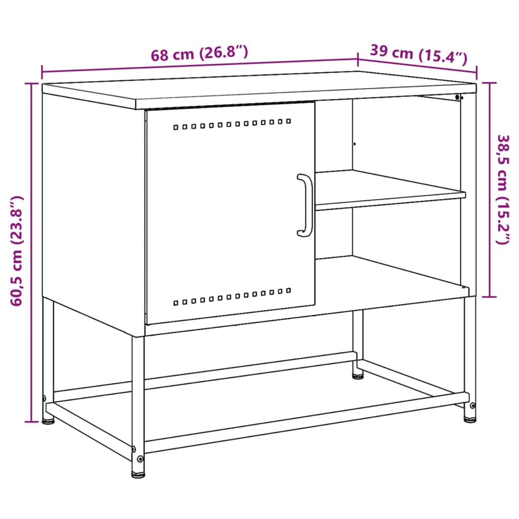 vidaXL TV-Schrank Senfgelb 100,5x39x60,5 cm Stahl