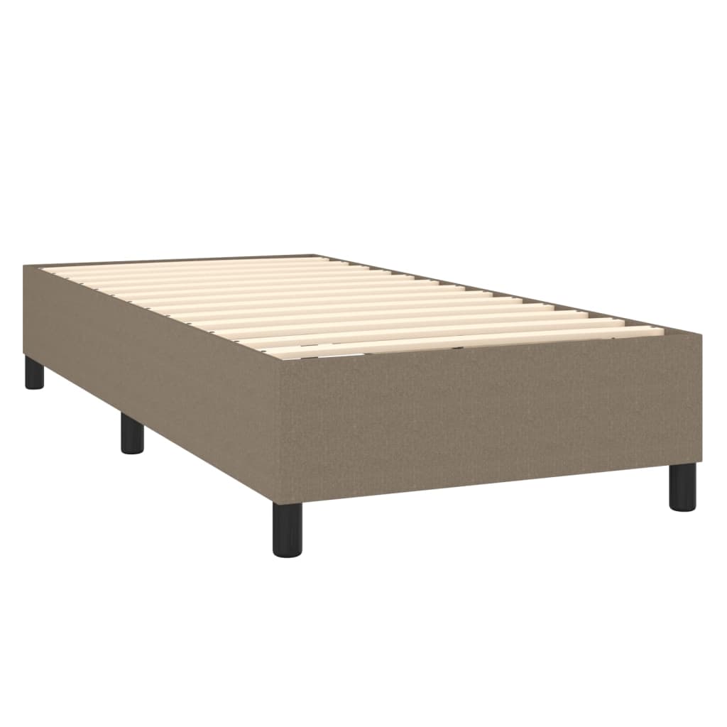 vidaXL Boxspringbett mit Matratze Taupe 100x200 cm Stoff